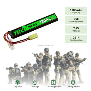 TSX Power 7.4V 25C 1300mAh 2S 锂聚合物电池，带迷你 Tamiya 连接器，适用于玩具车和飞机（500 次循环） - Product Image 6