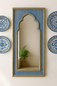 Miroir en bois rustique fait main, grand et long, arqué, sur pied et mural, pour décoration de ferme, miroir de dressing pleine longueur - Product Image 2