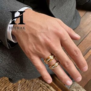 Luxury 14K 18K Yellow <b>Gold</b> Men's Wedding Band Channel <b>Set</b> Lab Grown Diamond Eternity <b>Ring</b> Beveled Edge Custom Jewelry For Men - Product Image 5