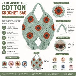 Bolso de Hombro Pequeño de Verano para Mujer, Hecho a Mano con Ganchillo de Algodón, Diseño Boho de Camuflaje, Reutilizable, Color y Logotipo Personalizables - Product Image 6
