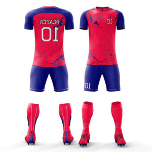 Football Suit 100% Polyester Jersey with Short Set Full Kit Customization Team Name Numbers <b>Soccer</b> Rugby Uniform Kits for Adult - Product Image 4