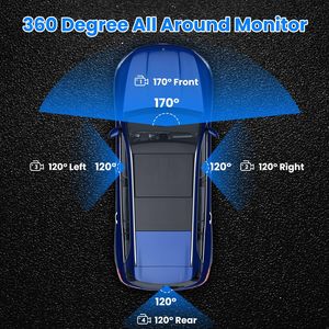 Dash Cam a 4 Canali con Visione a 360 Gradi, FHD 1080P Anteriore e 480P Posteriore, Visione Notturna IR Sinistra e Destra con Registrazione in Loop - Product Image 4