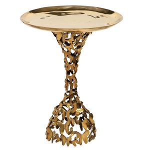 Mesa Auxiliar Moderna de Metal Plateado con Patas Metálicas Redondas para Sala de Estar, Estilo Moderno - Product Image 1