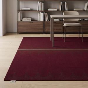 Tapis Kilim Moderne en Laine Tissé Main à Tissage Plat, Design Uni Bordeaux, Antidérapant, Usage Commercial, Tapis d'Intérieur à Poil Moyen en Toile de Coton - Product Image 5