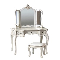 Coiffeuse en bois massif acajou Style français Antique sculpté maquillage d'hôtel coiffeuse vintage Table coiffeuse tiroir pour meubles de chambre à coucher