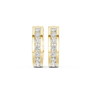 Classic Style Double Sided Inlaid Sparkling Round Zirconia <b>Silver</b> 925 Women <b>Hoop</b> <b>Earrings</b> Fits for Birthday Graduation Season - Product Image 6