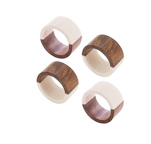 2026 Luxury Wood & Resin Napkin Ring <b>Tissue</b> Holder Tableware Decor Napkin Ring for Elegant Dining <b>Weddings</b> Hotel Household Use - Product Image 3