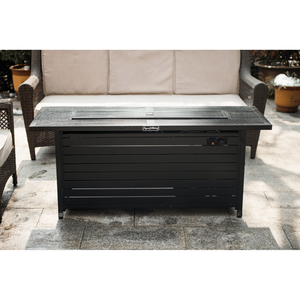 Tavolo con Braciere a Gas Propano in Alluminio da 57 Pollici, 50000 BTU, Coperchio in Vetro, Elegante Caminetto per Esterni - Product Image 3