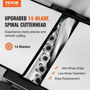 Fresatrice a spirale da banco 1.5HP 10000 RPM con testa di taglio a 14 lame 6 in 1, profondità regolabile 0-1/8 per giunzioni a dita in legno, fresatrice da banco da 6 pollici - Product Image 2