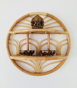 Cheapest Price Excellent Quality <b>Wall</b> Moon Rattan <b>Shelves</b> Unique Style Eco Friendly Simple <b>Wall</b>-<b>mounted</b> <b>Shelf</b> - Product Image 6