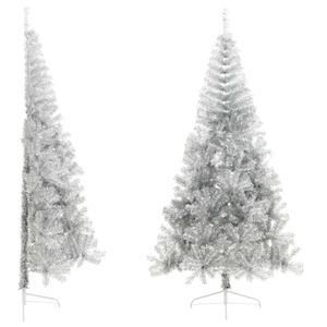 Árbol de Navidad Grande Plateado de PET con Diseño en Forma de Cono para Decoraciones Festivas - Product Image 1