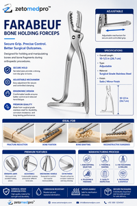 คีมจับกระดูก FARABEUF ปรับความยาวได้ 10.5 นิ้ว 26.7 ซม. ZETOMEDPRO - Product Image 6