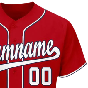 Red White Navy Baseball Jersey for Men Button Down Team Uniform Breathable Lightweight <b>Athletic</b> Tournament Sports Apparel Shirt - Product Image 3