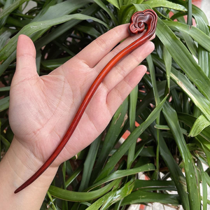 กิ๊บติดผมสไตล์โบราณ งานฝีมือไม้ขัดเงาด้วยมือ สำหรับตกแต่งผมและผนัง ของขวัญสุดหรู ดีไซน์เรียบง่ายแต่สวยงาม - Product Image 1