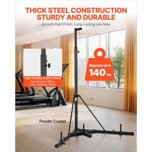 Heavy-Duty Steel Punching Bag <b>Stand</b> with Adjustable Height Hanging Workout Training Equipment Boxed Punching <b>Stand</b> <b>Weighted</b> Base - Product Image 4