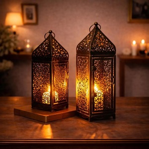 Moroccan <b>Brass</b> <b>Lantern</b> Fancy Dome Shape Home Decoration Durable Gold Color Candle Holder - Product Image 3