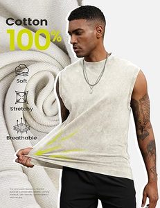 Débardeurs Homme Personnalisés à Logo Brodé Respirants Coupe Musclée Unie Sans Manches pour Entraînement en Mélange Polyester/Coton – Prix Usine - Product Image 4