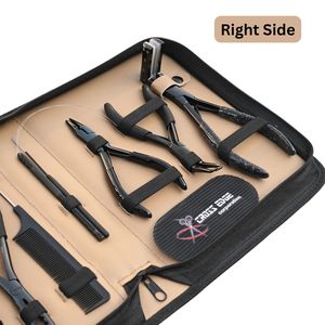 Hair Extension Tools Kit Flat Crimping Remover Open Close Tape In Plier Hook Loop Tail Comb Curved <b>Needle</b> Parting Finger Clips - Product Image 3