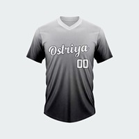 Maillots de baseball personnalisés en gros, imprimés, respirants, antibactériens, à séchage rapide, 100 % polyester, col en V, manches courtes, OEM