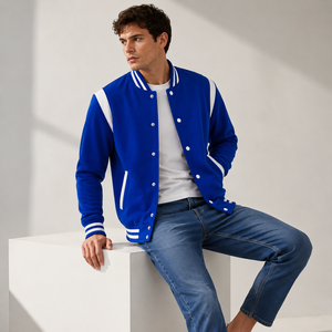 Timeless varsity jacket <b>crafted</b> with durable quality and soft comfort for fashionable layering and relaxed modern street styling - Product Image 6