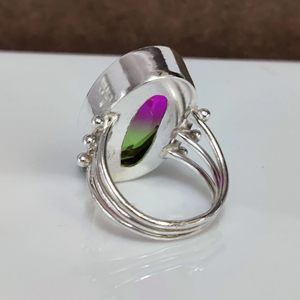 Watermelon Tourmaline <b>Ring</b> <b>925</b> Sterling <b>Silver</b> Gemstone Jewelry Tourmaline <b>Ring</b> Handmade Gift <b>Ring</b> for Her - Product Image 4
