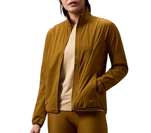 SPRINT SPORTS Unisex Full Zip Windproof Eco-Friendly Quick Dry <b>Cycling</b> <b>Jacket</b> Long Sleeve Mustard Color 100% Polyester Adult - Product Image 1