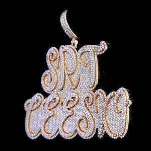Colgante de Lujo Hip Hop con Diamantes Moissanite VVS de Plata de Ley 925 Bañada en Rodio, Brillante y con Incrustaciones de Diamantes, Ideal para Regalo - Product Image 1