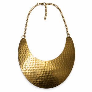 Collar de latón dorado con diseño geométrico, colgante de media luna tribal con cadena, joyería llamativa al por mayor para minoristas - Product Image 6