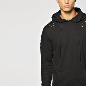 Sweat à capuche tendance hiver 100% coton uni effet vieilli avec logo personnalisable impression numérique séchage rapide respirant - Product Image 3