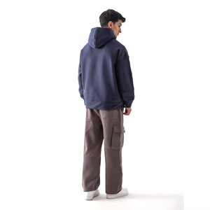 Pull-over unisexe personnalisé surdimensionné en molleton 100 % coton léger, idéal pour l'hiver, style streetwear, écologique, avec broderie et impression en relief - Product Image 3