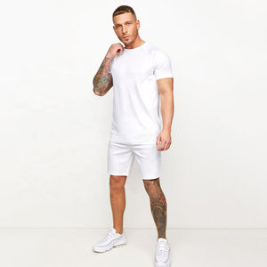 Men's White T-Shirt And Shorts <b>Set</b> Two Piece Crewneck Tee With Matching Shorts Casual Activewear Lounge Wear - Product Image 5