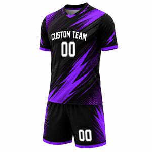 Ensemble Maillot et Short de Football Sublimé pour Hommes – Respirant, Séchage Rapide, Personnalisable avec Nom d'Équipe – Idéal Entraînement et Matchs Sportifs – Vente en Gros - Product Image 4