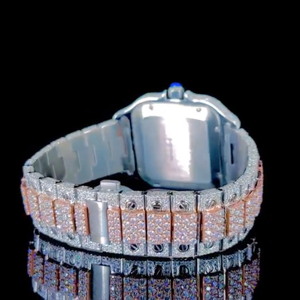 Montre de luxe personnalisée de haute qualité, sertie de diamants de laboratoire, en acier inoxydable, de la meilleure qualité, pour hommes - Product Image 3