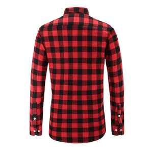 Chemise à carreaux en flanelle pour homme, manches longues, automne-hiver, chemise décontractée à carreaux, chemise tendance pour homme - Product Image 1