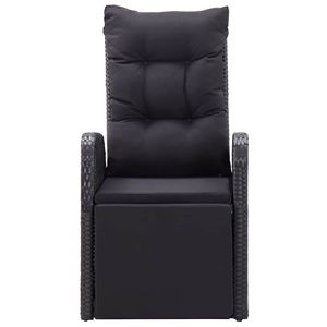 Set da pranzo da esterno da 11 pezzi con cuscini in polyrattan nero, set da giardino - Product Image 6