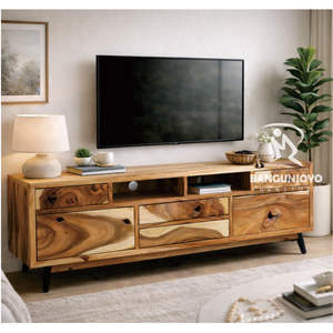 Gabinete de Almacenamiento de Madera Maciza SUAR con Diseño Moderno y Minimalista, Duradero, para Sala de Estar - Product Image 1