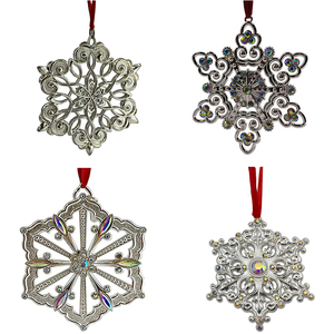 3D Metal Snowflake Christmas <b>Tree</b> <b>Ornament</b> Hanging Holiday Decoration Wholesale - Product Image 3