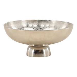 Bol de service en aluminium couleur argent de luxe, fait main, moderne, en métal, pour la décoration de la maison, les salades, les collations, les mariages et les fêtes - Product Image 4