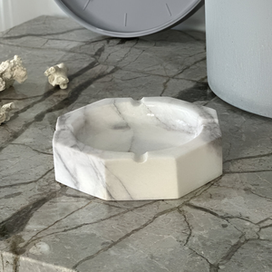 Cenicero Decorativo de Lujo, Hecho a Mano, de Mármol Blanco de Primera Calidad, Diseño Moderno, 10 cm, Venta al Por Mayor - Product Image 1