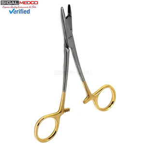 ที่จับเข็ม/ไหมเย็บ TC Olsen Hegar ขนาด 4.5 นิ้ว ผลิตจากเยอรมนี ทำจากเหล็กกล้าไร้สนิม พร้อมวงแหวนสีทอง ด้ามจับแบบล็อคด้วยระบบแร็ทเช็ต ใช้งานด้วยมือ - Product Image 5