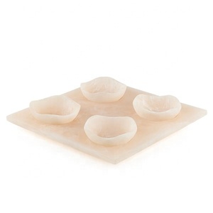 Juego de 4 cuencos ecológicos hechos a mano de resina, bandeja para aperitivos, frutas secas, nueces | Vajilla de lujo moderna, regalo de anfitriona, helado antiguo - Product Image 1