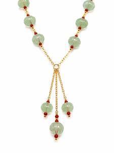 Collar Personalizado Bañado en Rodio con Cuentas de Melón Verde Menta, Cuentas de Rubí y Borla en Cascada, Cadena de Cable, Conjunto de Lujo Nupcial para Mujer - Product Image 2