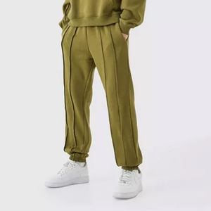 Ensemble survêtement molletonné épais en coton uni pour homme, avec logo personnalisé imprimé, coupe oversize, grandes tailles - Product Image 4