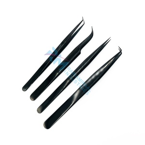 Pince à épiler de précision RMI en acier inoxydable, pointe lisse, 14 cm, 12 cm, anti-magnétique, couleur plasma noire, préhension fine et parfaite pour les cils - Product Image 5