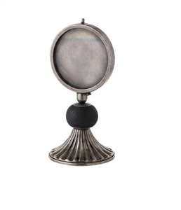 Reloj de Mesa Circular Plateado Antiguo con Base de Bronce, Decoración para el Hogar, Pieza Decorativa, Monstrancia - Product Image 1