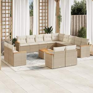 Conjunto de Sofás de Jardín Color Beige - Product Image 1