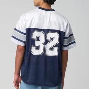 Venta al por mayor 2026 Top corto unisex personalizado con cuello en V, estampado sublimado, antibacteriano, de secado rápido, holgado y de corte cuadrado, de malla para fútbol - Product Image 4