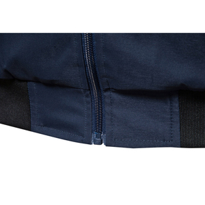 Blouson bomber homme style varsity, col côtelé, fermeture éclair, décontracté, élégant, style universitaire - Product Image 4