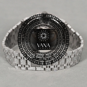 Reloj de Lujo de Acero Inoxidable con Moissanita y Diamantes, Estilo Hip Hop, con Esfera de Cristal, Movimiento Mecánico, Resistente al Agua 100 Bar - Product Image 4