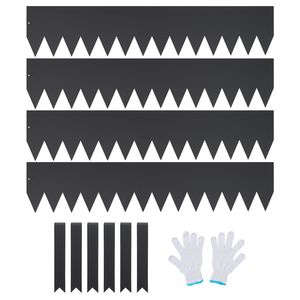 Lot de 4 bordures de jardin en acier de 40 po de long x 8 po de haut, à enfoncer, avec 6 clips, gants de jardin pliables et équipement de protection - Product Image 1